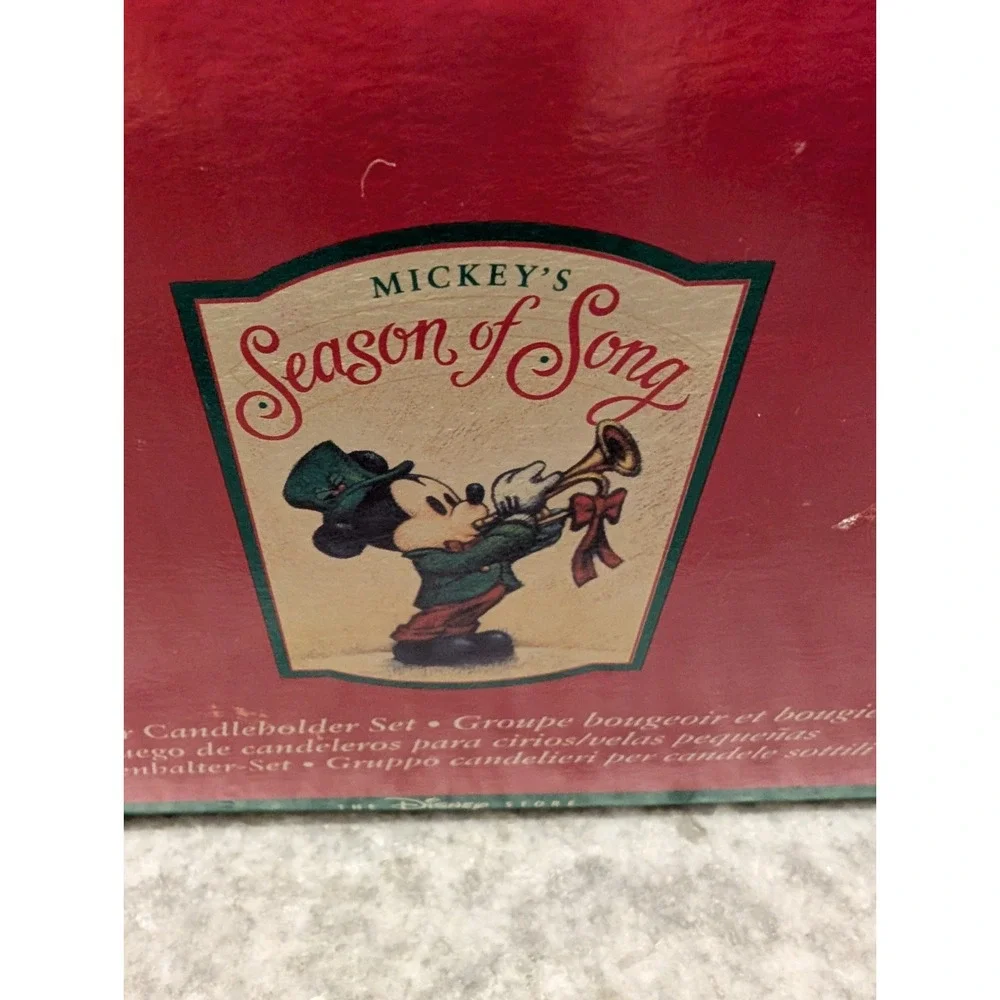 VTG Mickey's Season of Song Disney Store Mickey Minnie Mouse‎ Candle Holders